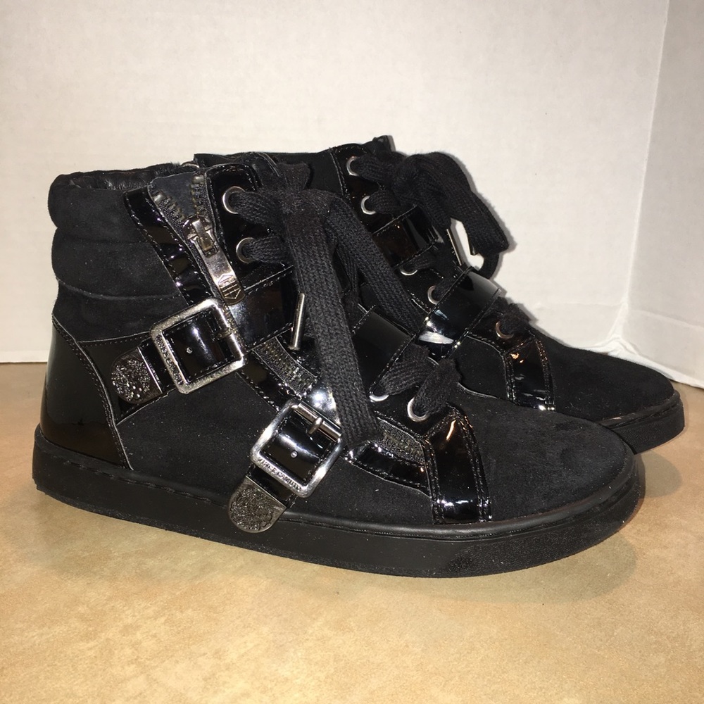 Vince Camuto black suede sneakers